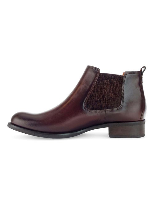 Bottines s en cuir lisse - Kiabi