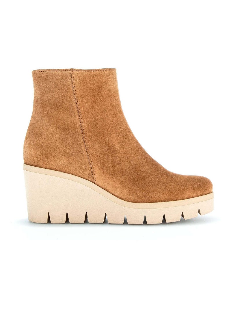 Bottines s en cuir velours Gabor Marron - Kiabi
