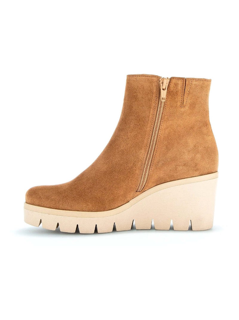 Bottines s en cuir velours Gabor Marron - Kiabi