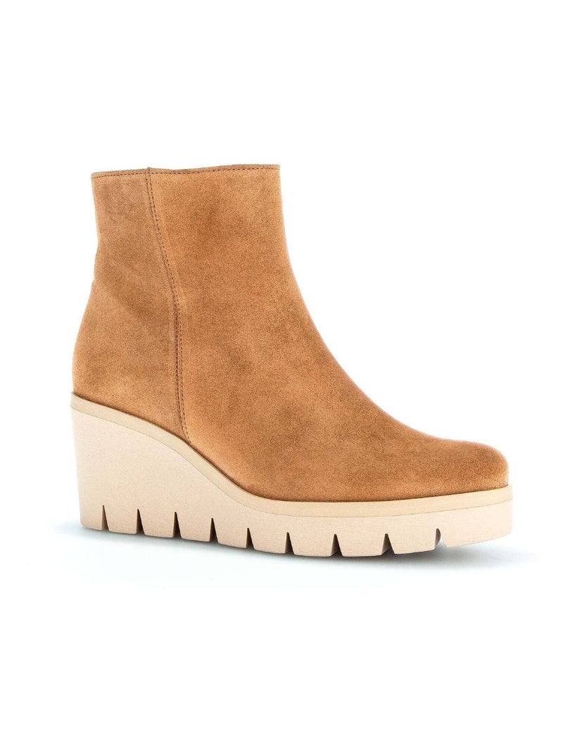 Bottines s en cuir velours Gabor Marron - Kiabi