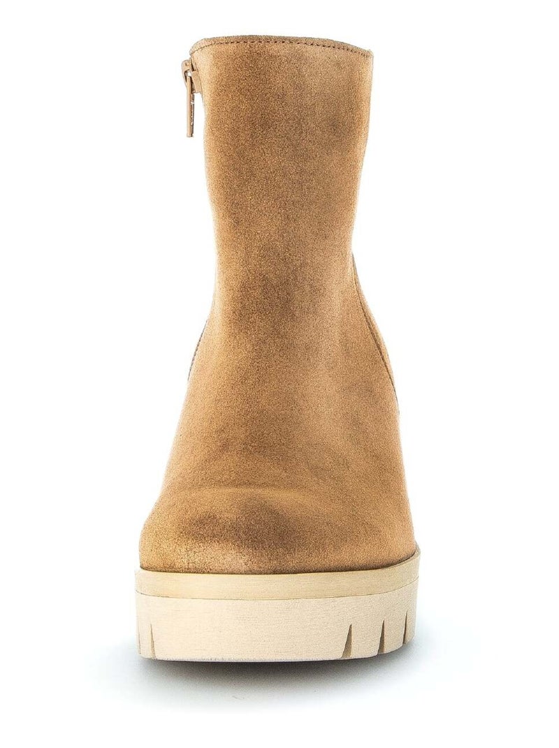 Bottines s en cuir velours Gabor Marron - Kiabi