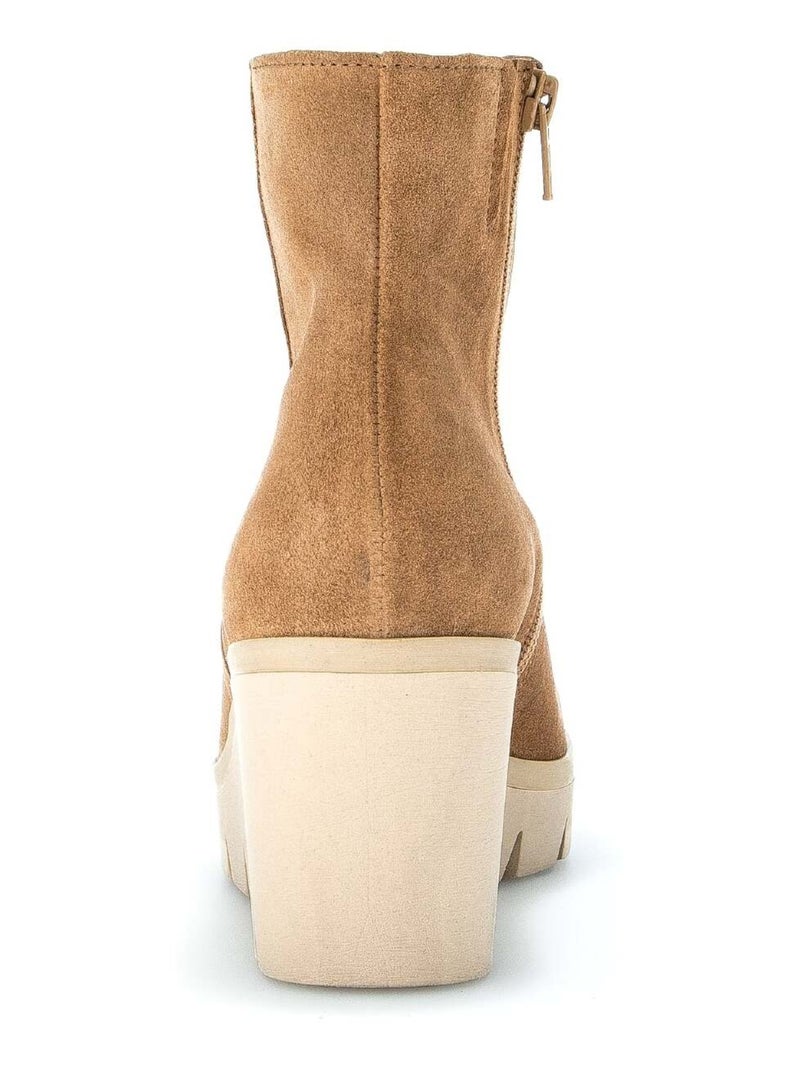 Bottines s en cuir velours Gabor Marron - Kiabi