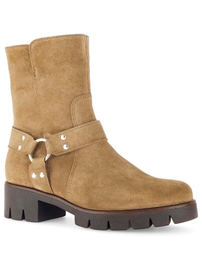 Bottines s en cuir velours Gabor Marron - Kiabi