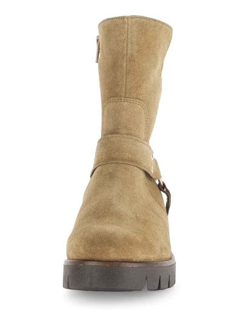 Bottines s en cuir velours Gabor Marron - Kiabi