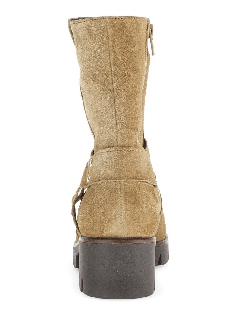 Bottines s en cuir velours Gabor Marron - Kiabi