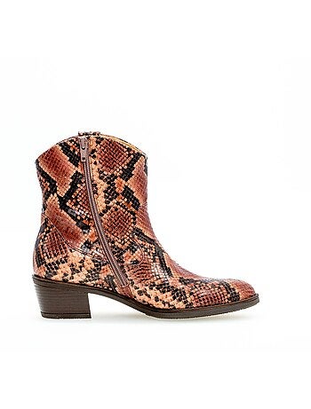 Bottines santiag effet python en cuir