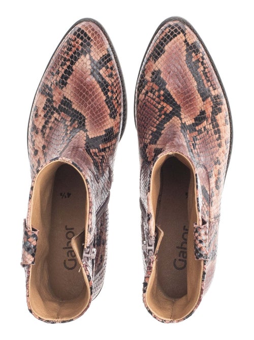 Bottines santiag effet python en cuir - Kiabi