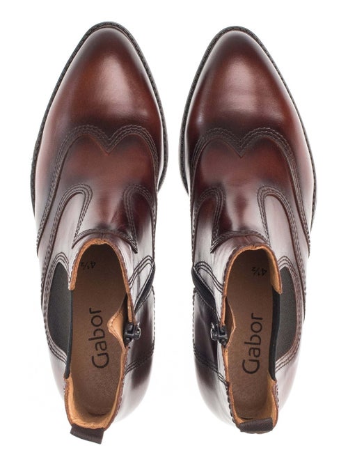 Bottines santiag  en cuir - Kiabi