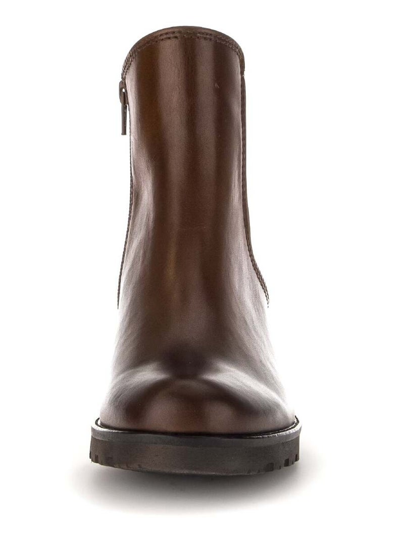 Bottines sattel en cuir lisse Gabor Marron - Kiabi