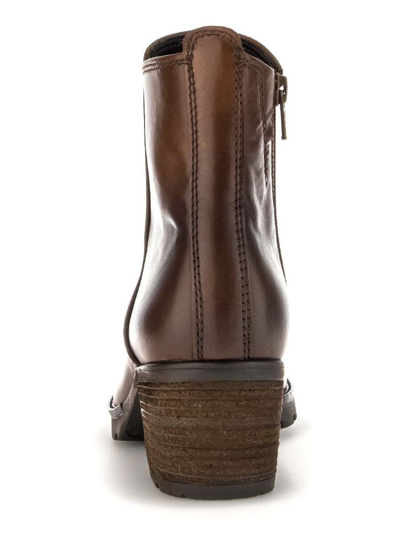 Bottines sattel en cuir lisse Gabor Marron - Kiabi