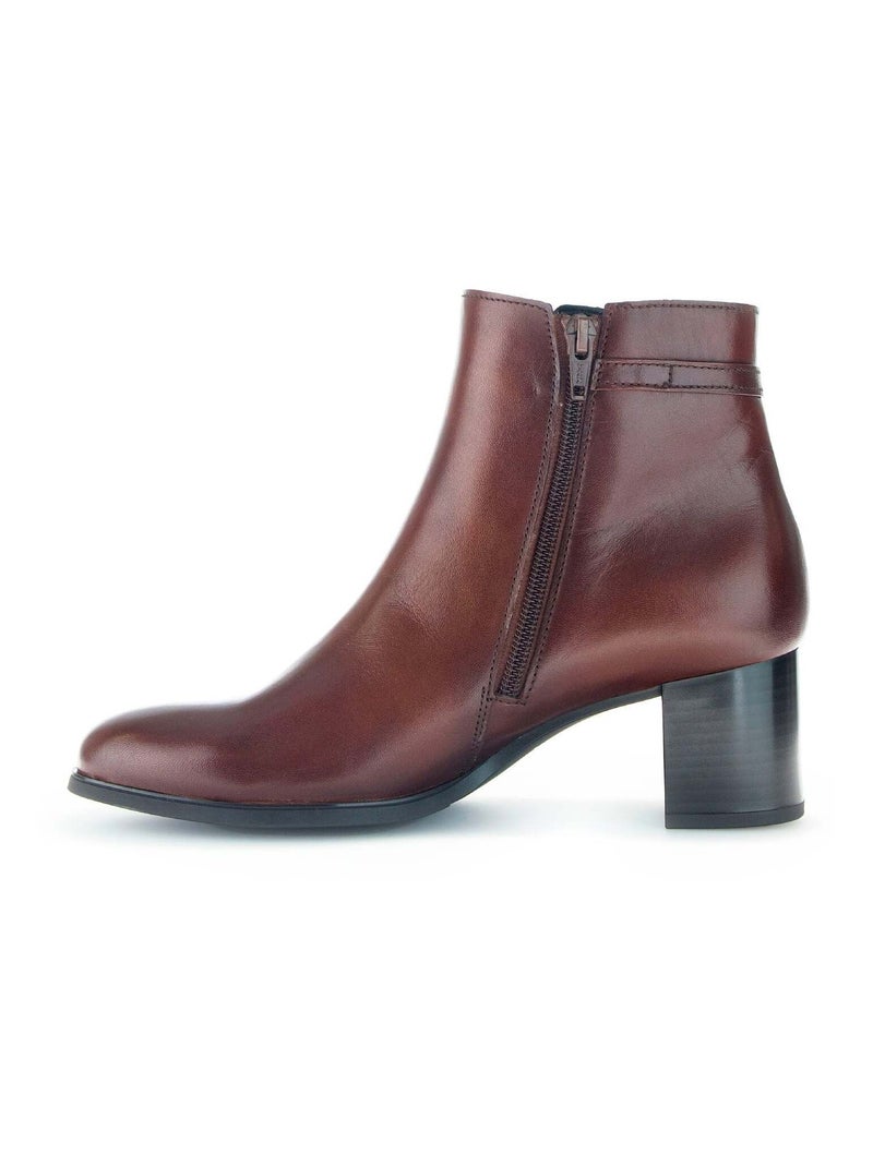 Bottines sattel en cuir lisse Gabor Marron - Kiabi