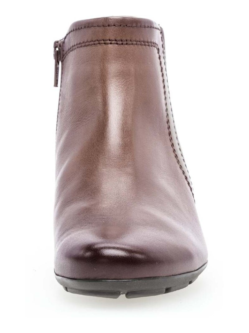 Bottines sattel en cuir lisse Gabor Marron - Kiabi