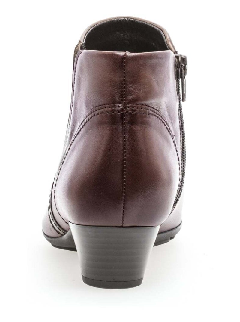 Bottines sattel en cuir lisse Gabor Marron - Kiabi