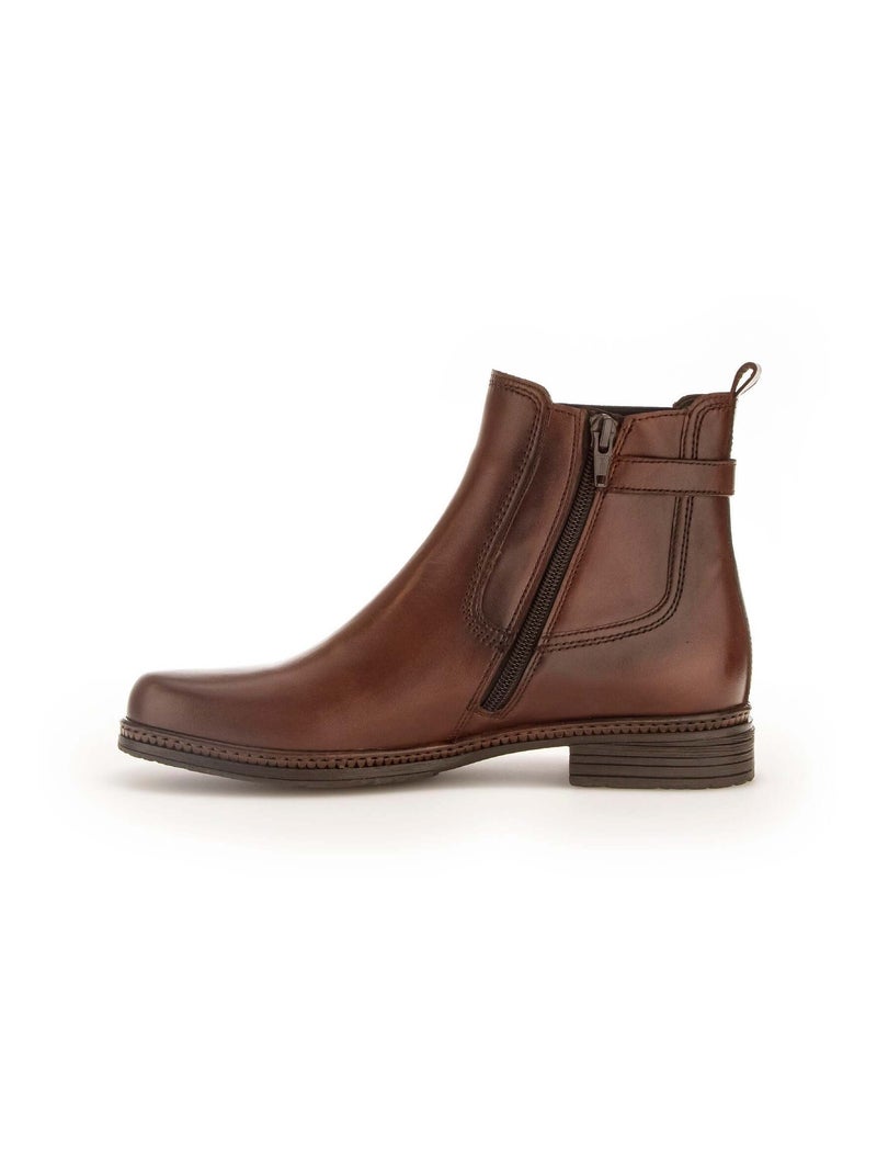 Bottines sattel en cuir lisse Gabor Marron - Kiabi