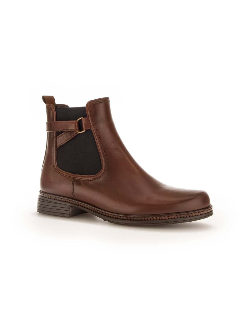Bottines sattel en cuir lisse Gabor Marron - Kiabi