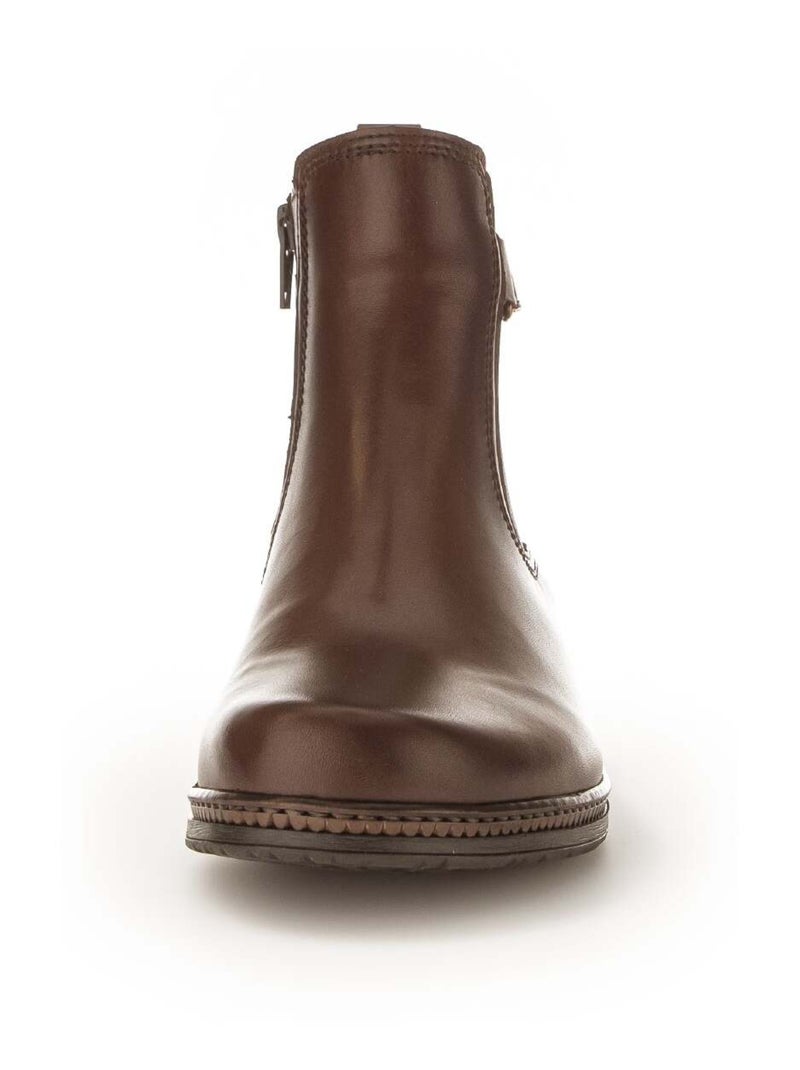 Bottines sattel en cuir lisse Gabor Marron - Kiabi