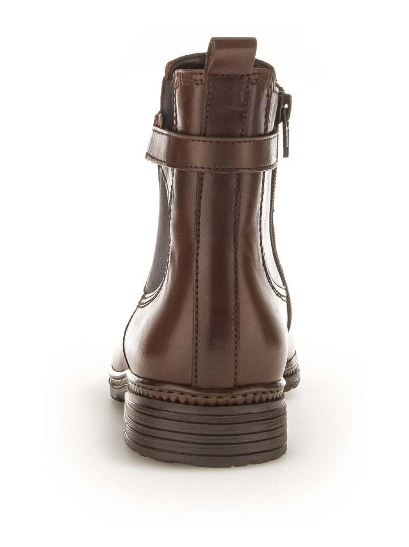 Bottines sattel en cuir lisse Gabor Marron - Kiabi
