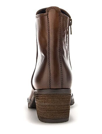 Bottines sattel en cuir lisse