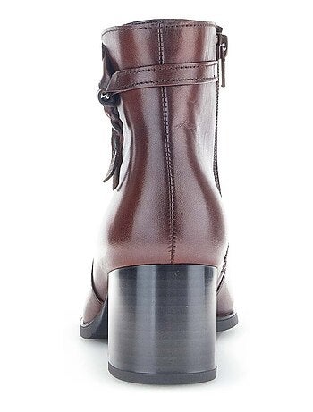 Bottines sattel en cuir lisse