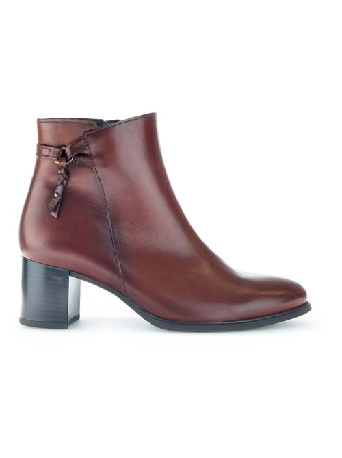 Bottines sattel en cuir lisse - Kiabi