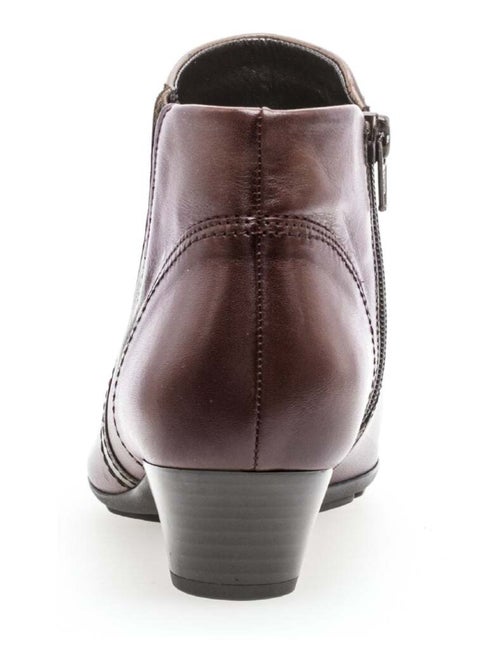 Bottines sattel en cuir lisse - Kiabi