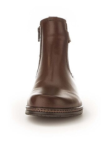 Bottines sattel en cuir lisse