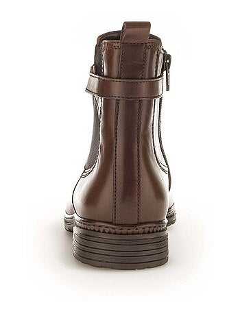Bottines sattel en cuir lisse