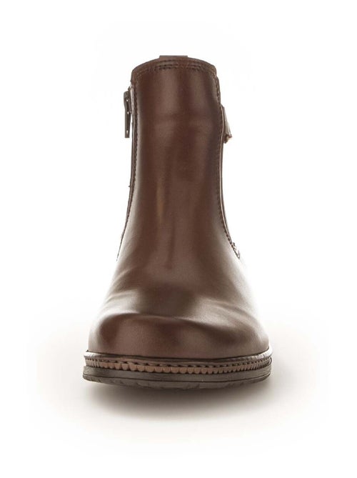 Bottines sattel en cuir lisse - Kiabi
