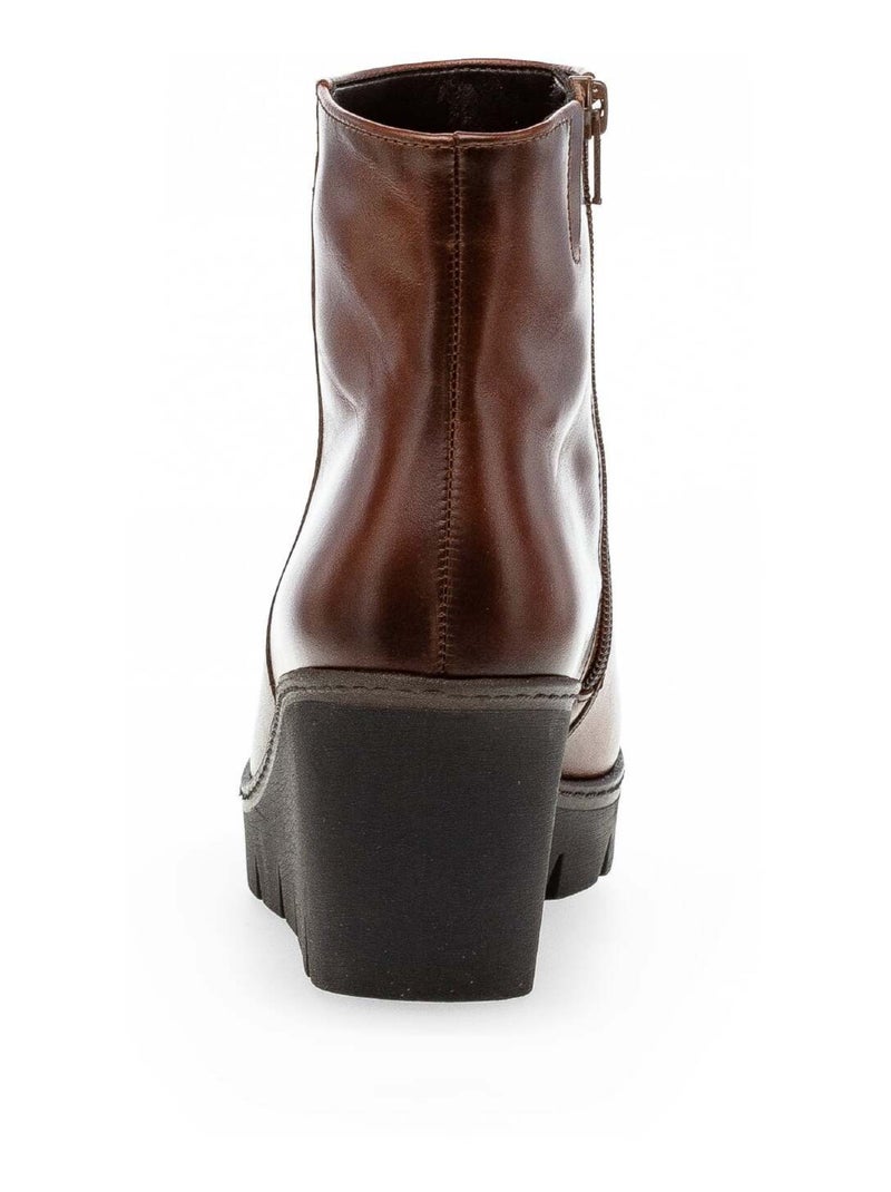 Bottines sattels en cuir lisse Gabor Marron - Kiabi