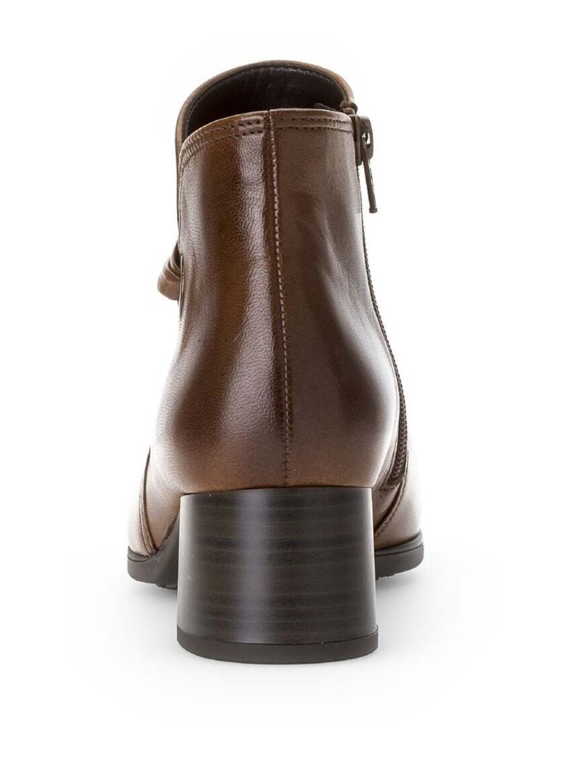 Bottines sattels en cuir lisse Gabor Marron - Kiabi
