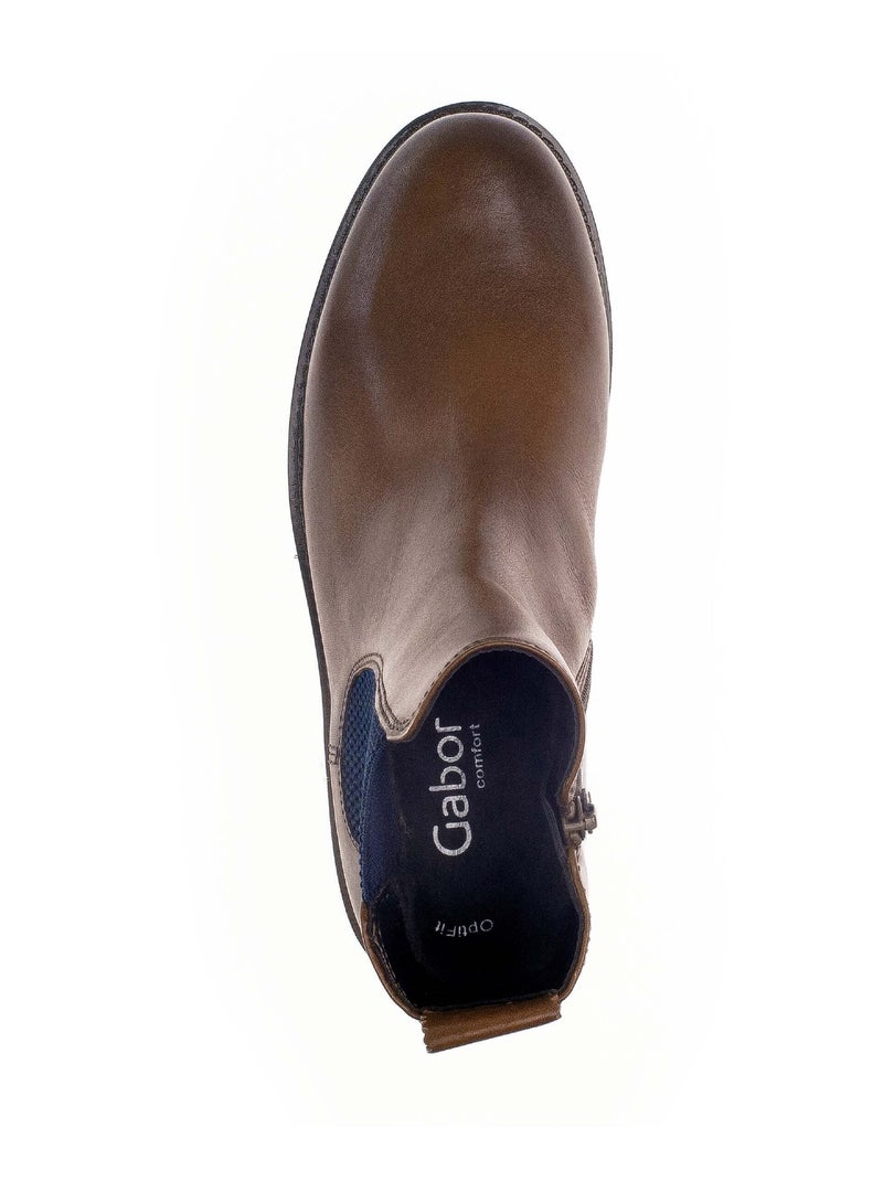 Bottines sattels en cuir lisse Gabor Marron - Kiabi