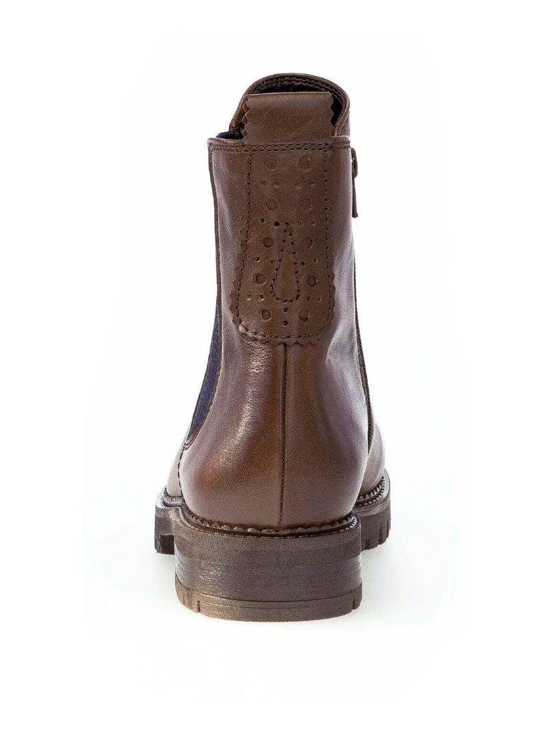 Bottines sattels en cuir lisse Gabor Marron - Kiabi