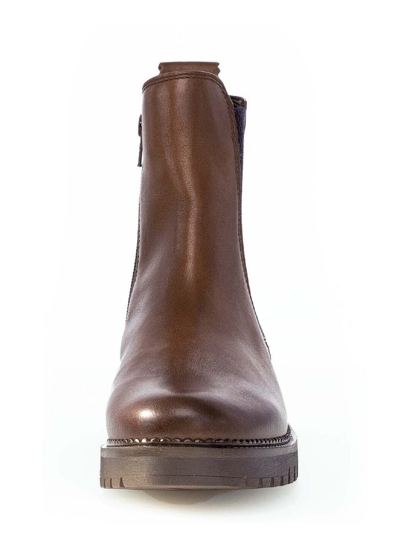 Bottines sattels en cuir lisse Gabor Marron - Kiabi