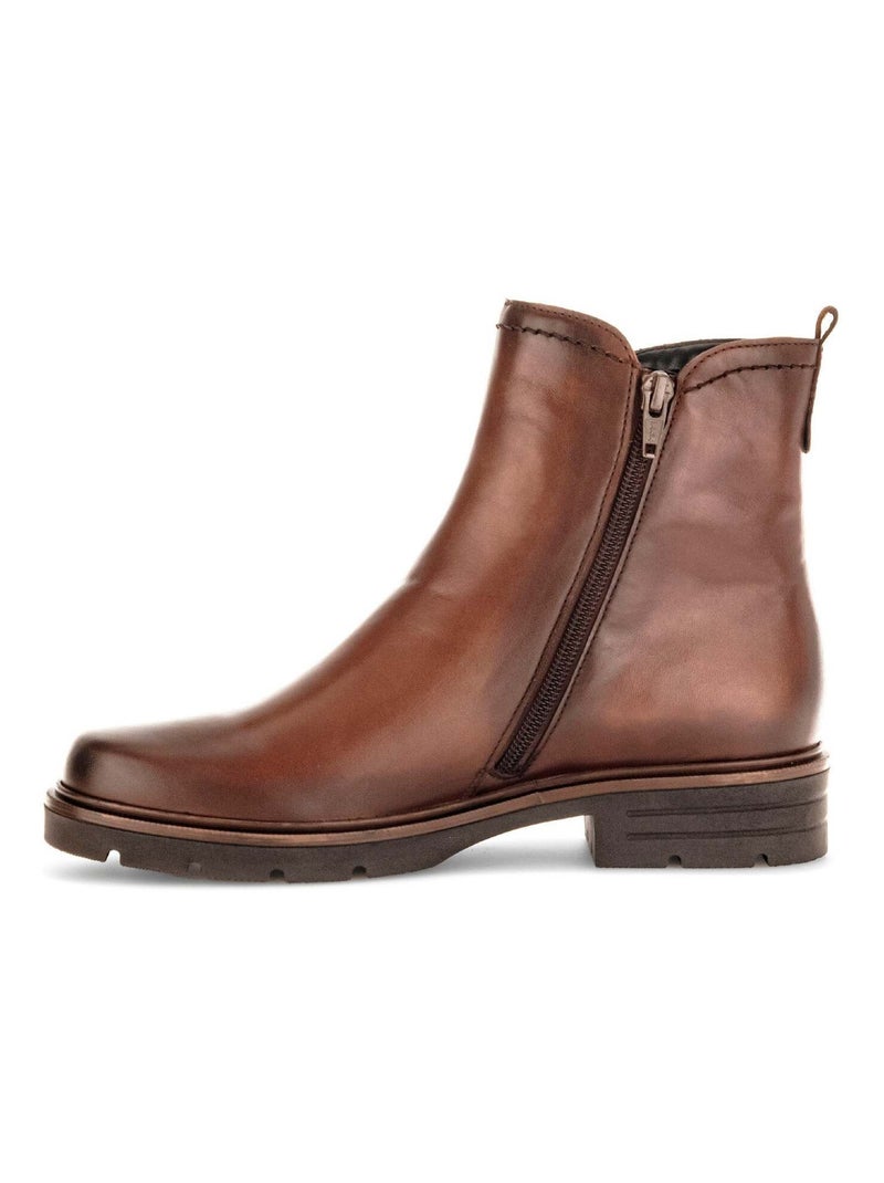 Bottines sattels en cuir lisse Gabor Marron - Kiabi