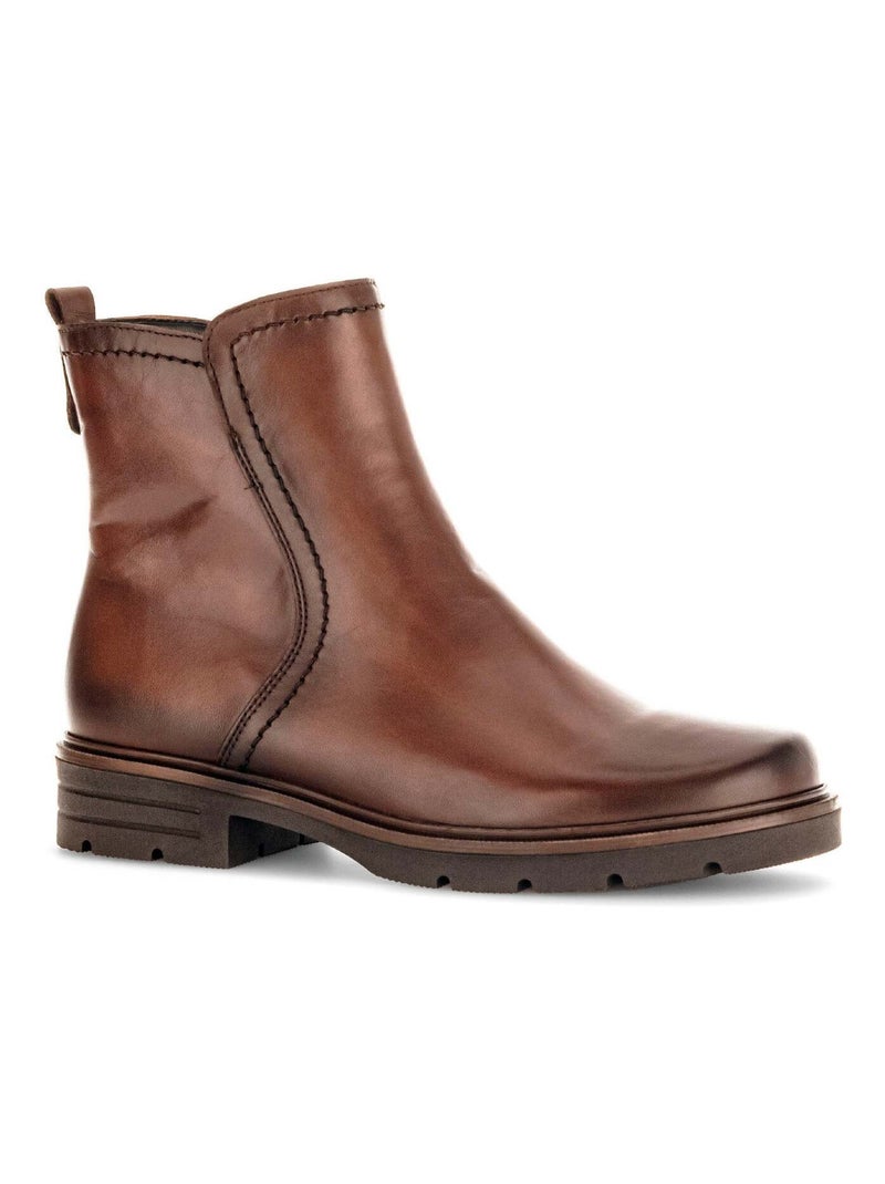 Bottines sattels en cuir lisse Gabor Marron - Kiabi