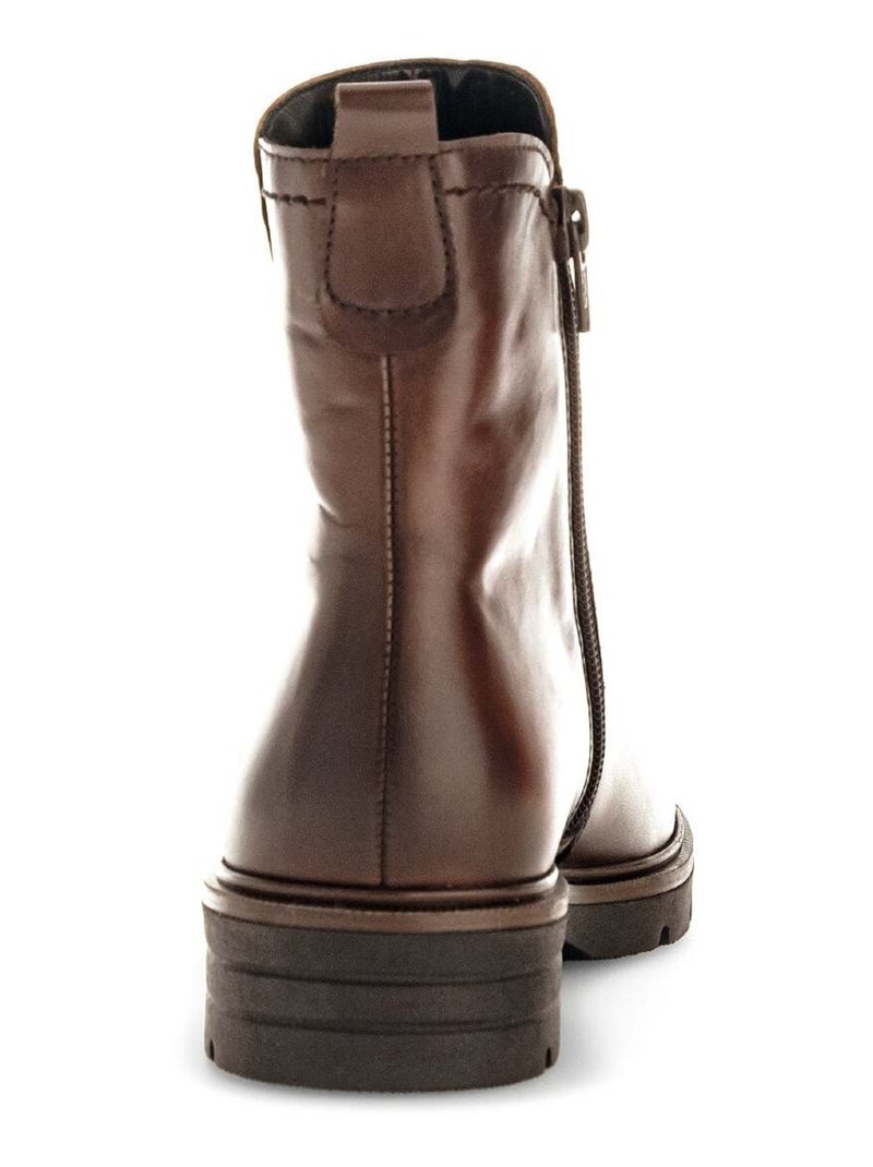 Bottines sattels en cuir lisse Gabor Marron - Kiabi