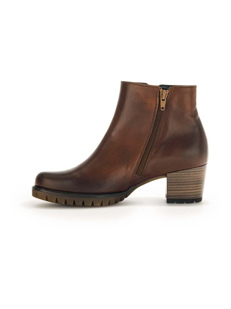 Bottines sattels en cuir lisse Gabor Marron - Kiabi