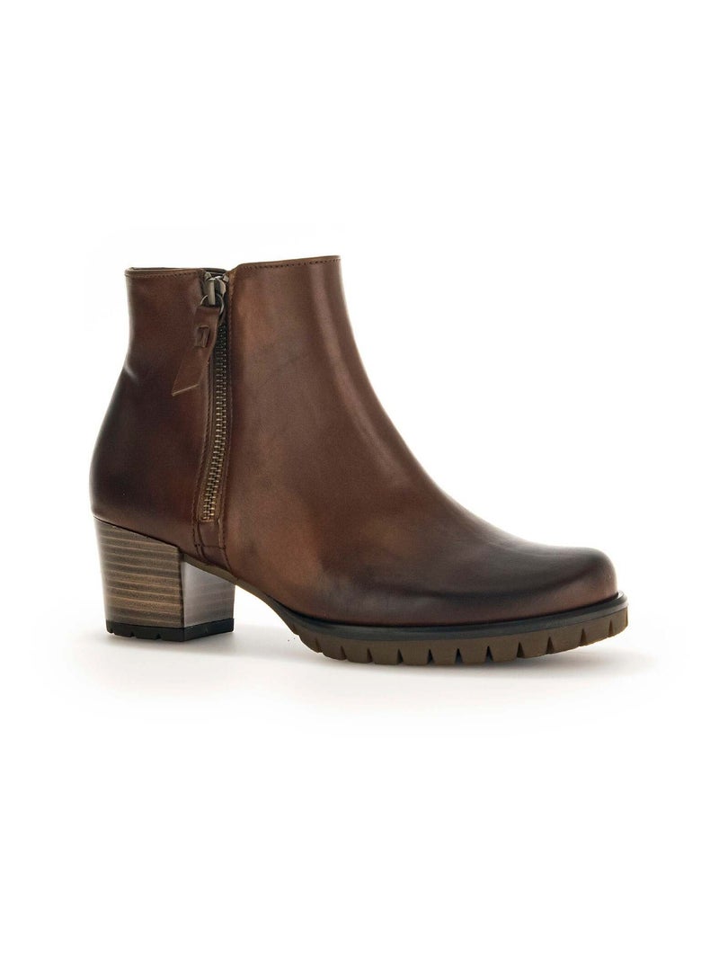 Bottines sattels en cuir lisse Gabor Marron - Kiabi