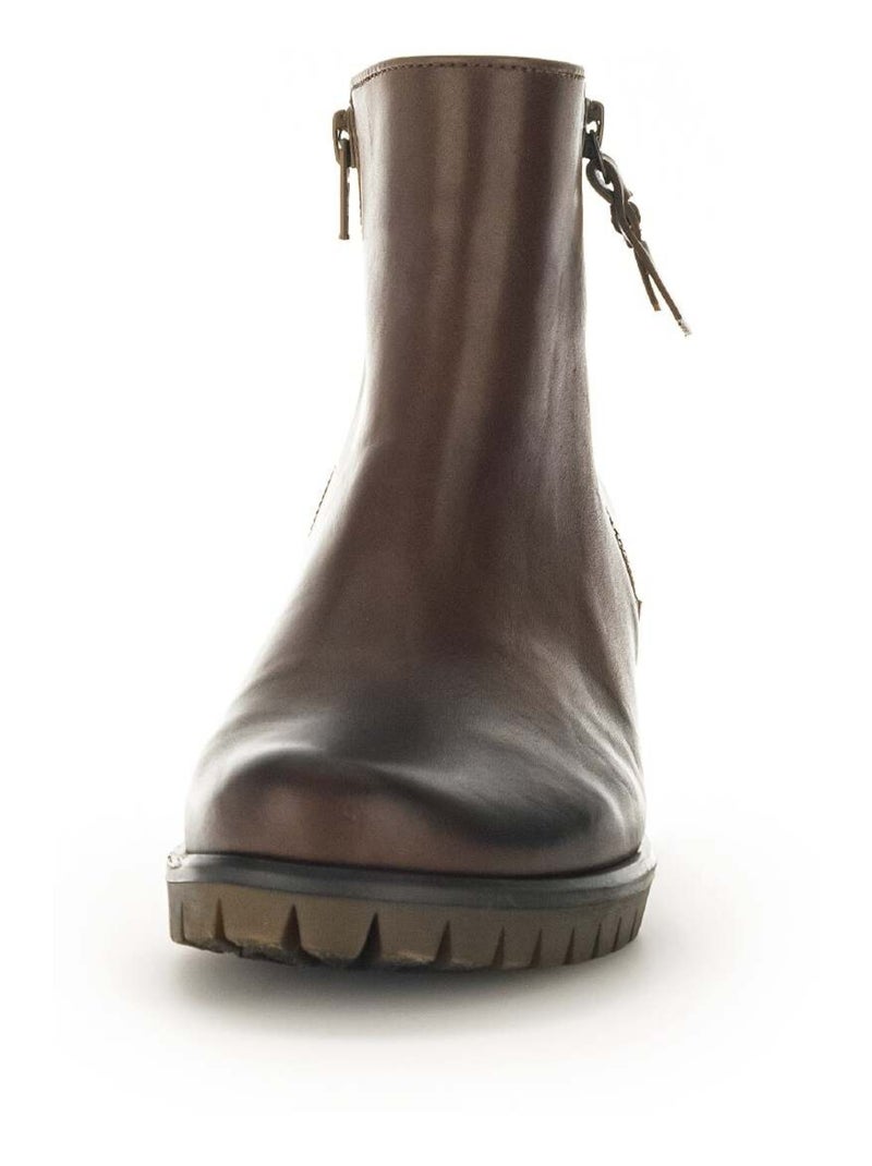 Bottines sattels en cuir lisse Gabor Marron - Kiabi
