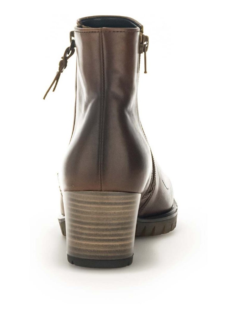 Bottines sattels en cuir lisse Gabor Marron - Kiabi