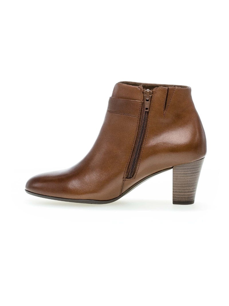 Bottines sattels en cuir lisse Gabor Marron - Kiabi