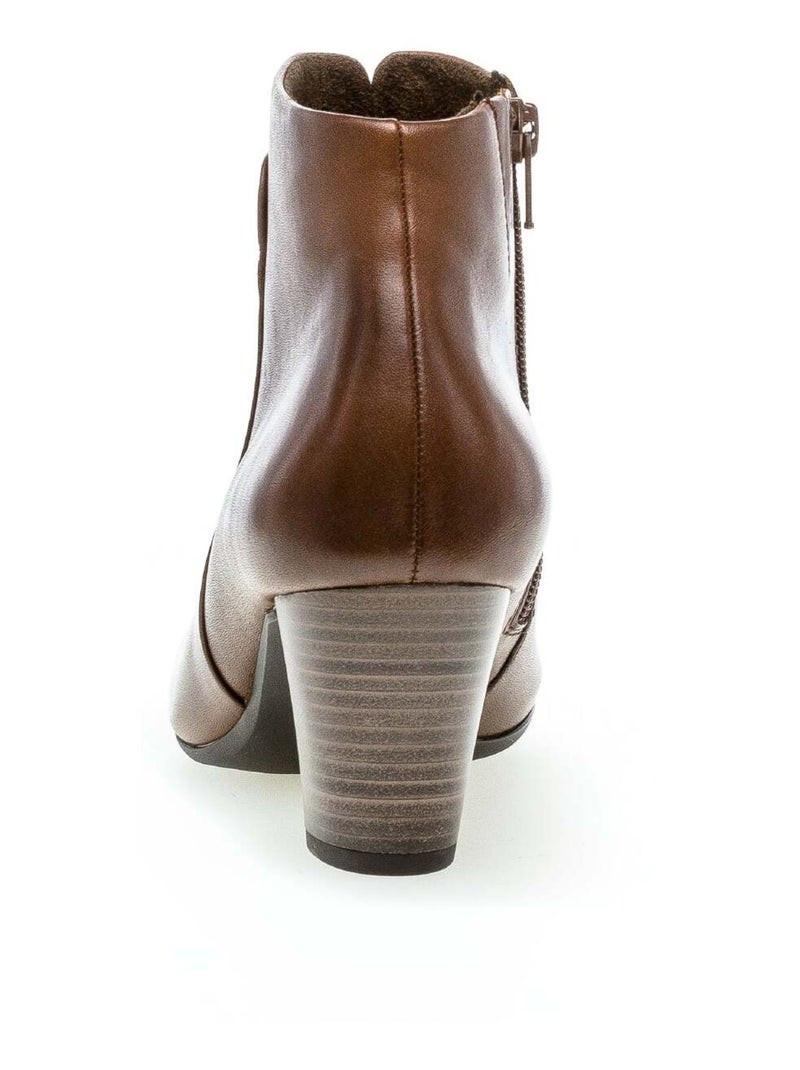 Bottines sattels en cuir lisse Gabor Marron - Kiabi