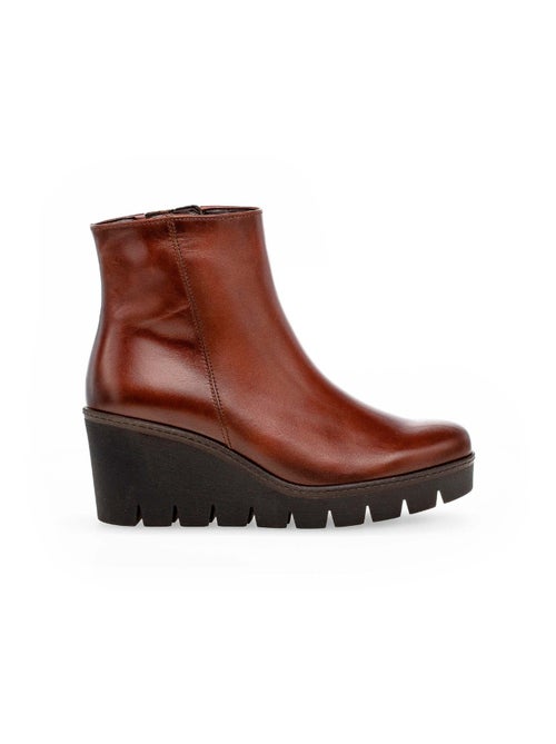 Bottines sattels en cuir lisse - Kiabi