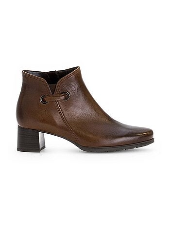 Bottines sattels en cuir lisse