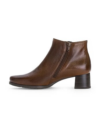 Bottines sattels en cuir lisse