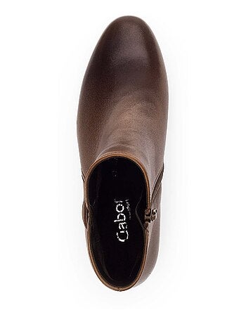 Bottines sattels en cuir lisse