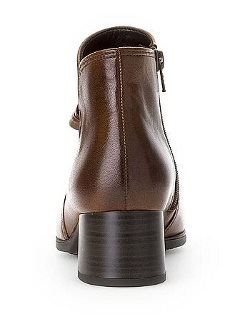 Bottines sattels en cuir lisse