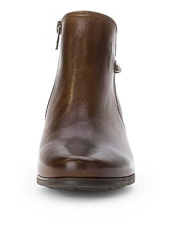 Bottines sattels en cuir lisse