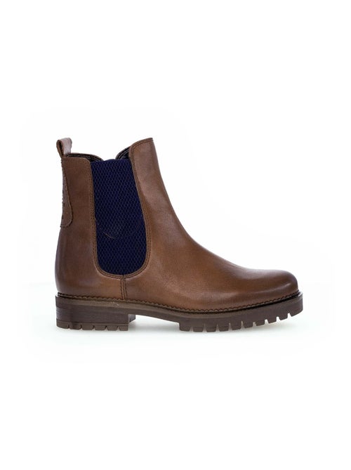 Bottines sattels en cuir lisse - Kiabi