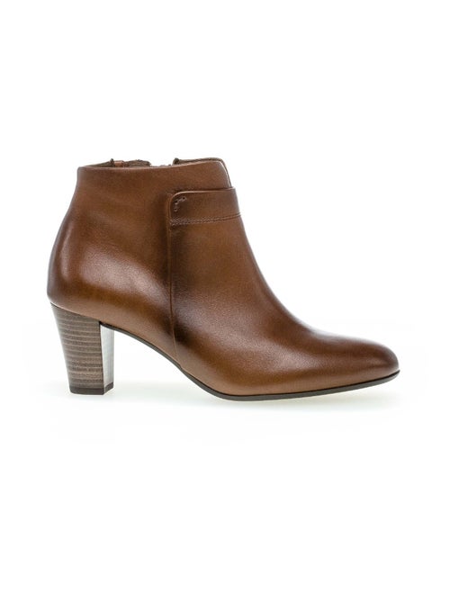 Bottines sattels en cuir lisse - Kiabi